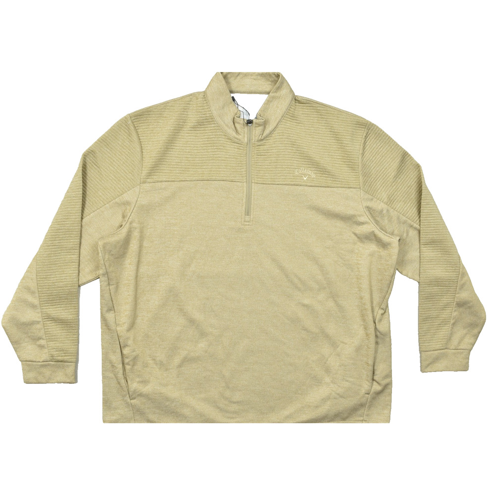 Callaway Golf Men's XXL 1/4 Zip Pullover Fleece Lined Gold Textured Sweater XXL